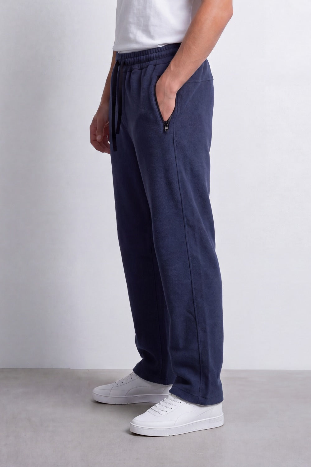Men's Tomato Store Soft Brushed Twill Sweatpants Elastic Drawstring Waist Relaxed Wide Leg