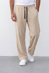 Men's Tomato Store Soft Brushed Twill Sweatpants Elastic Drawstring Waist Relaxed Wide Leg