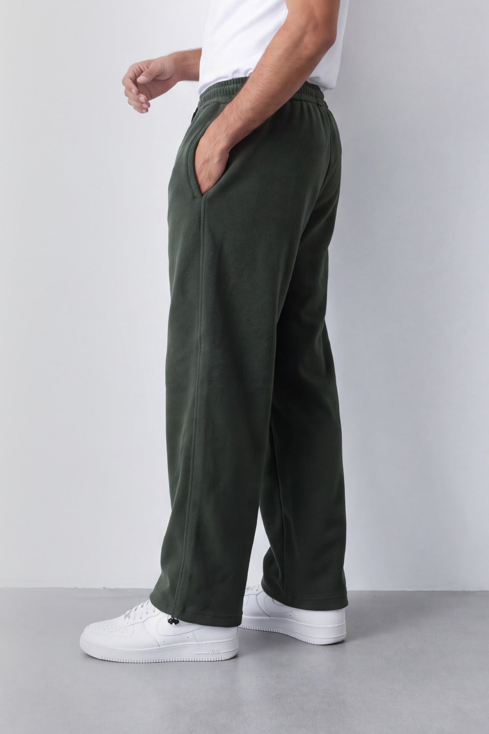 Men's Tomato Store Soft Brushed Twill Sweatpants Elastic Drawstring Waist Relaxed Wide Leg
