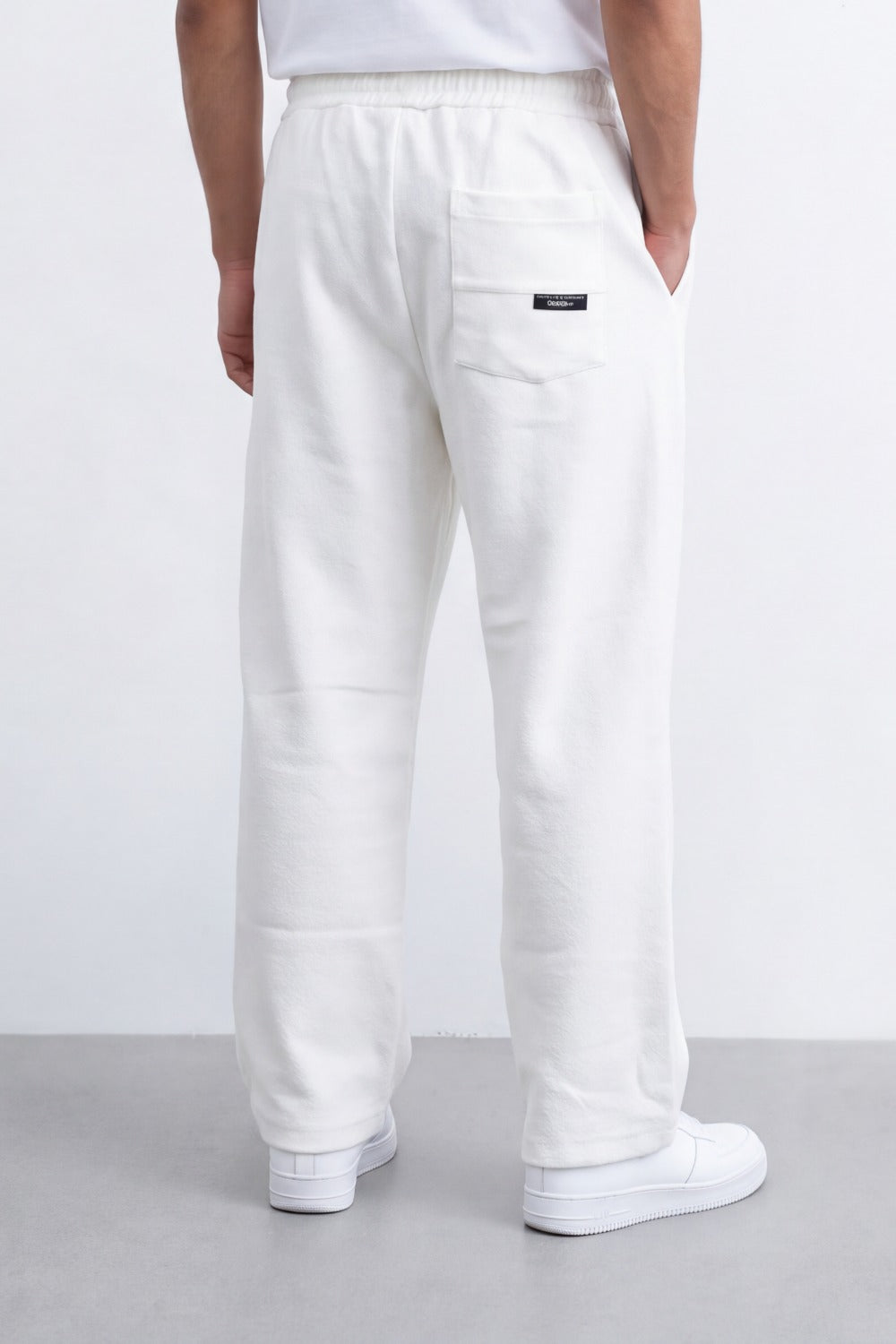 Men's Tomato Store Soft Brushed Twill Sweatpants Elastic Drawstring Waist Relaxed Wide Leg