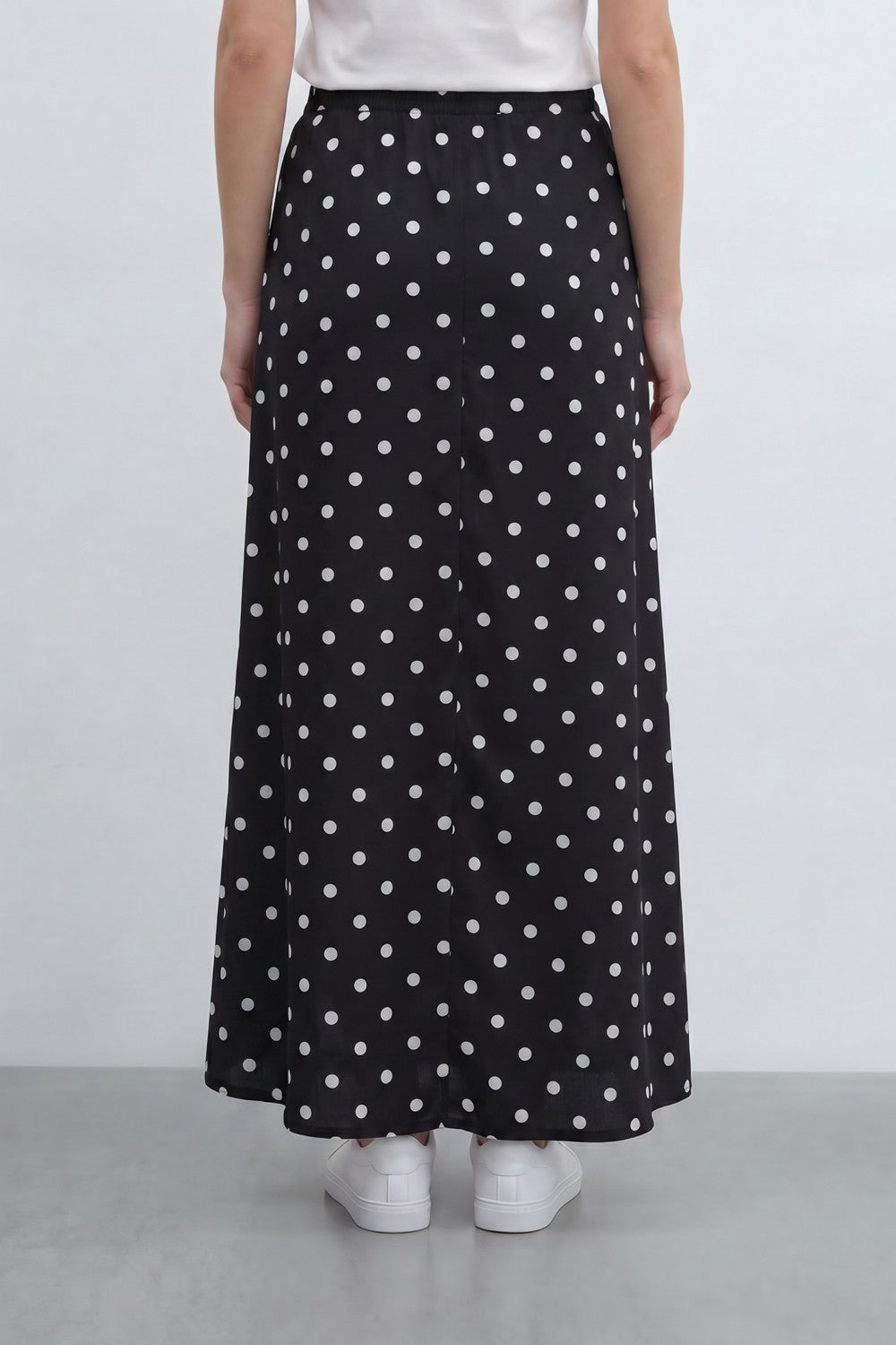 Women’s Tomato Store Dot Flow Maxi Skirt With Smooth Woven Texture Allover Polka Dot Print Regular