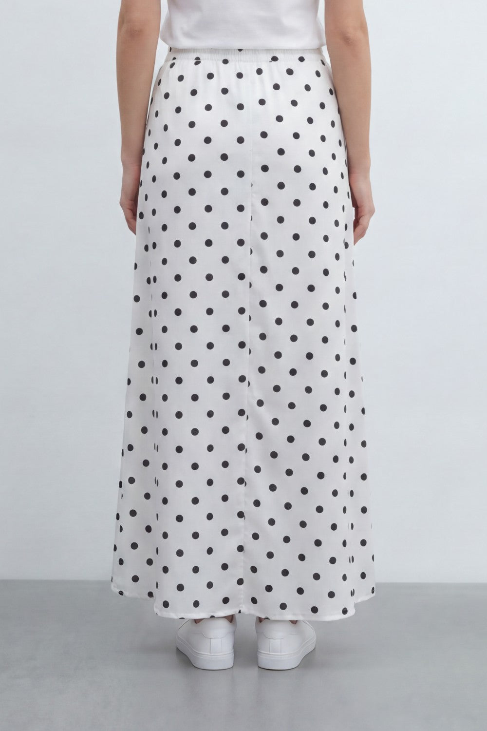 Women’s Tomato Store Dot Flow Maxi Skirt With Smooth Woven Texture Allover Polka Dot Print Regular