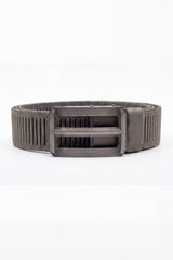 Men’s Tomato Store Ribbed Woven Belt Built Strong Strap Double Bar Buckle Adjustable Slide Fit Durable Edge Stitching