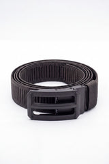 Men’s Tomato Store Ribbed Woven Belt Built Strong Strap Double Bar Buckle Adjustable Slide Fit Durable Edge Stitching