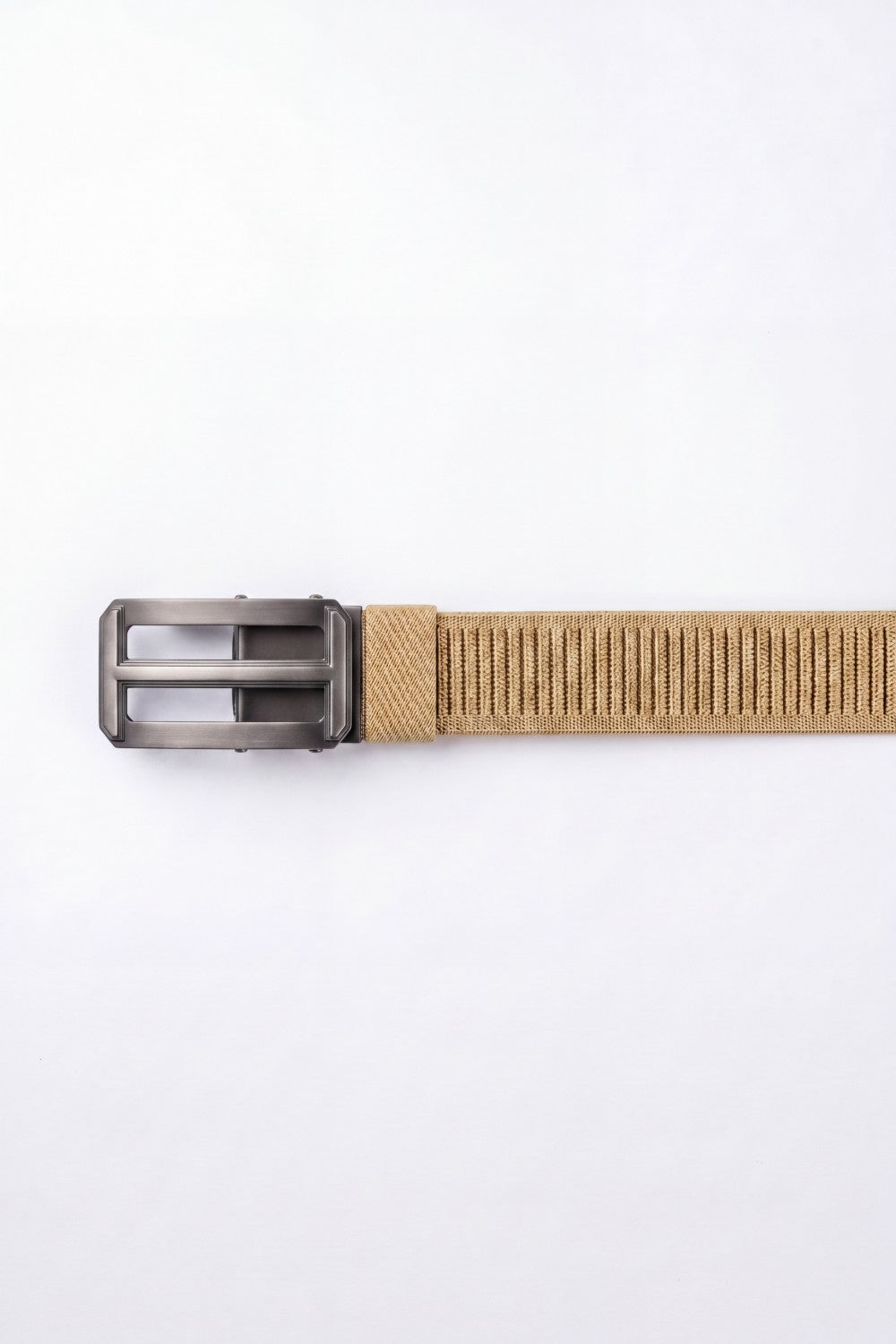 Men’s Tomato Store Ribbed Woven Belt Built Strong Strap Double Bar Buckle Adjustable Slide Fit Durable Edge Stitching