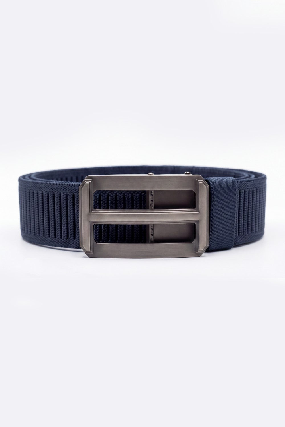 Men’s Tomato Store Ribbed Woven Belt Built Strong Strap Double Bar Buckle Adjustable Slide Fit Durable Edge Stitching