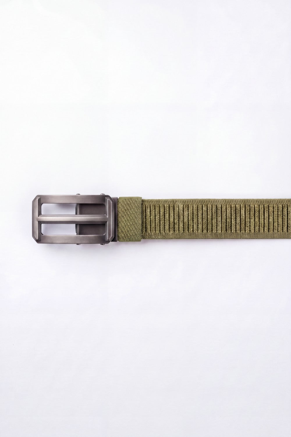 Men’s Tomato Store Ribbed Woven Belt Built Strong Strap Double Bar Buckle Adjustable Slide Fit Durable Edge Stitching