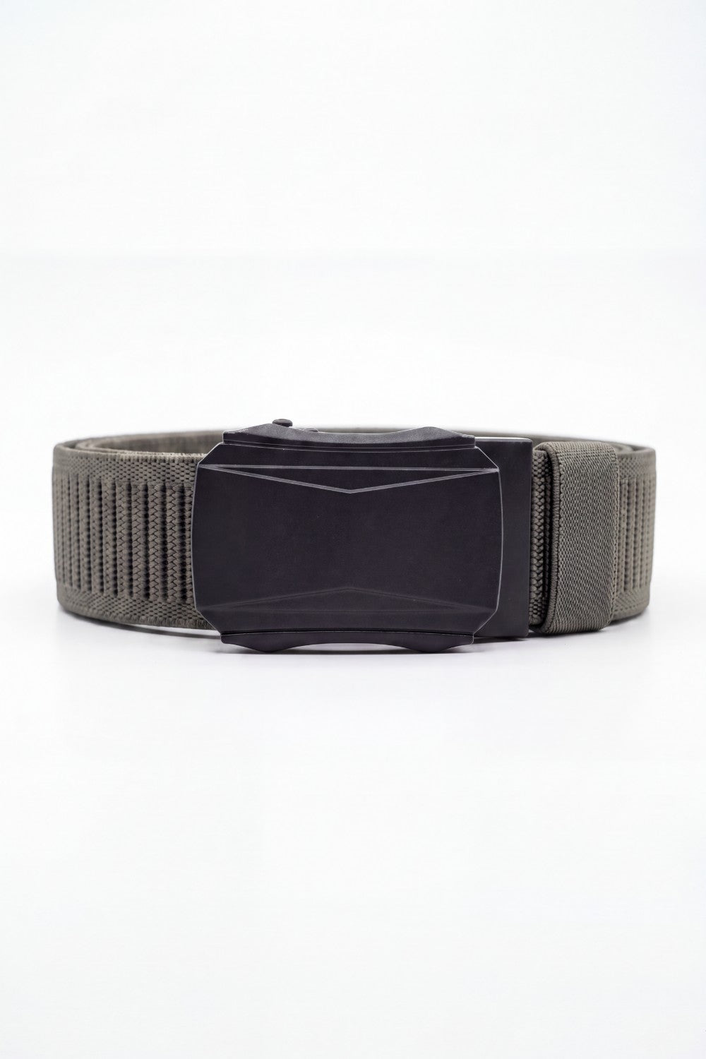 Men’s Tomato Store Faceted Buckle Web Belt With Stretch Woven Strap Push Lock Closure