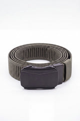 Men’s Tomato Store Faceted Buckle Web Belt With Stretch Woven Strap Push Lock Closure