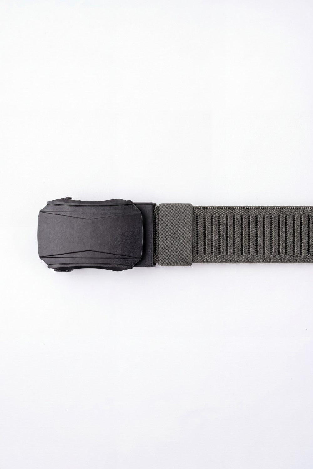 Men’s Tomato Store Faceted Buckle Web Belt With Stretch Woven Strap Push Lock Closure