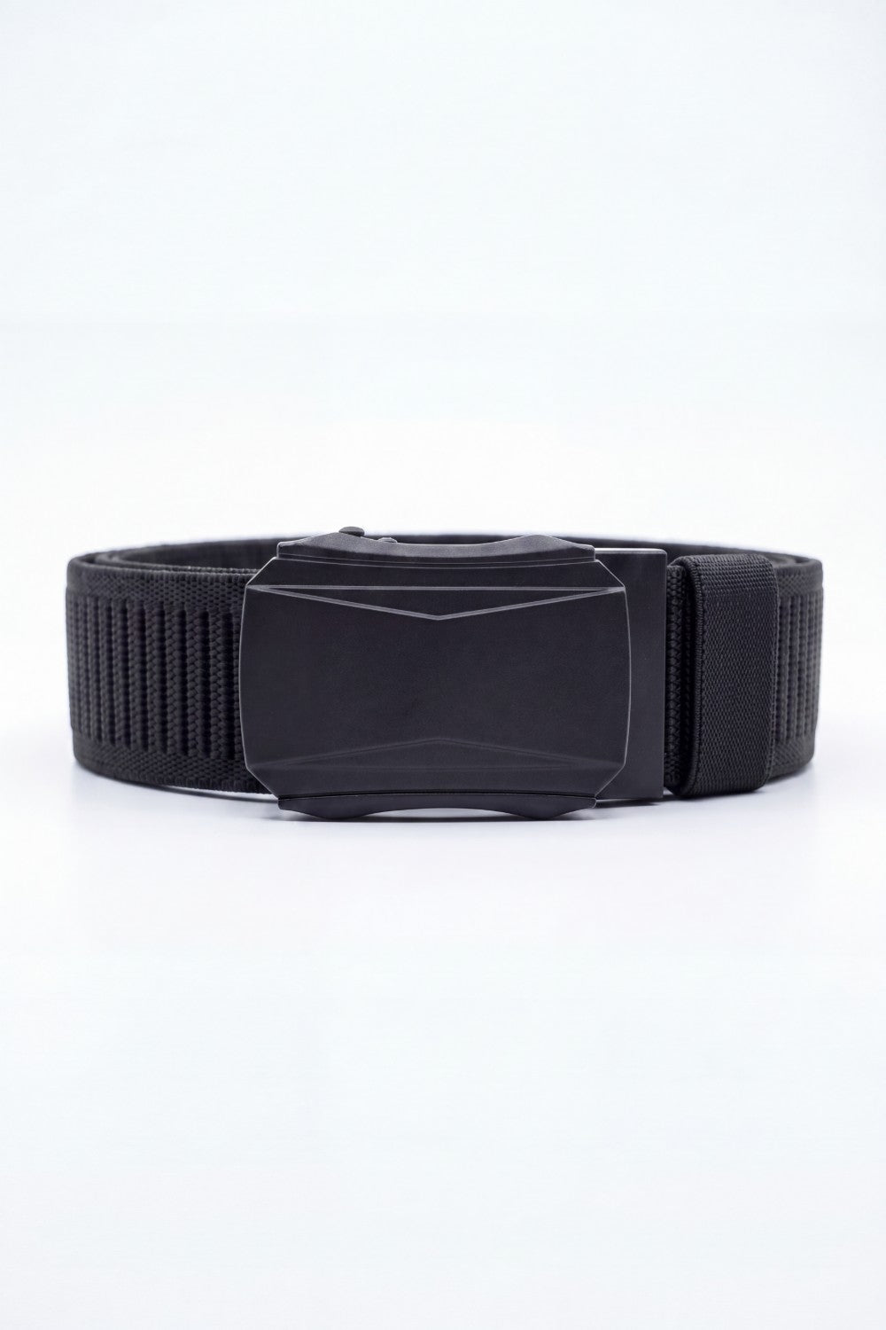 Men’s Tomato Store Faceted Buckle Web Belt With Stretch Woven Strap Push Lock Closure