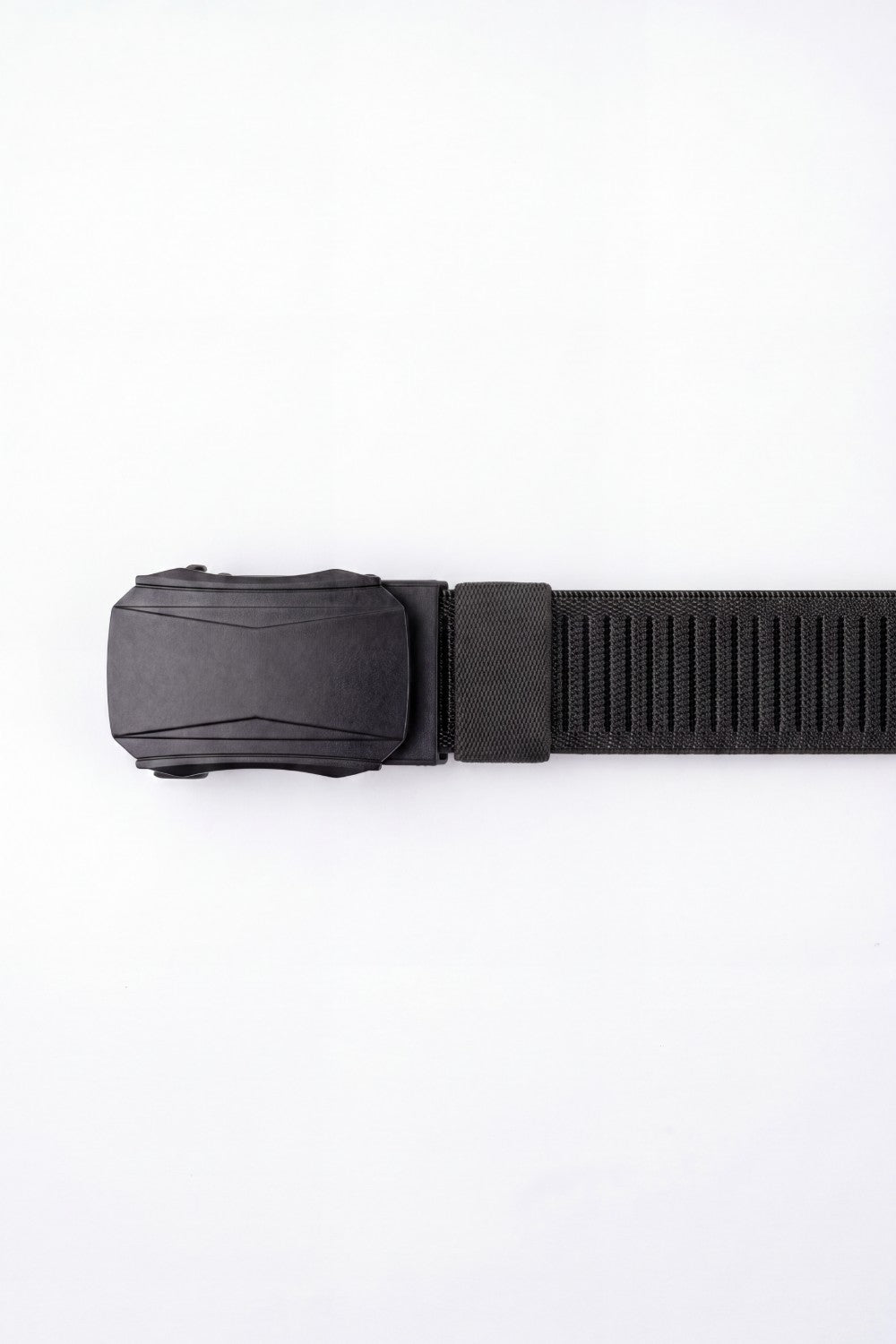 Men’s Tomato Store Faceted Buckle Web Belt With Stretch Woven Strap Push Lock Closure