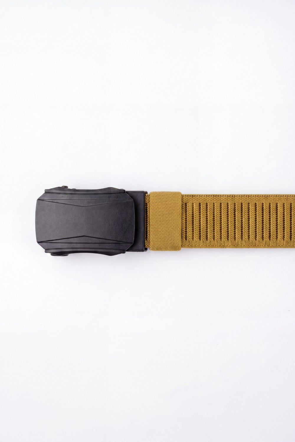 Men’s Tomato Store Faceted Buckle Web Belt With Stretch Woven Strap Push Lock Closure