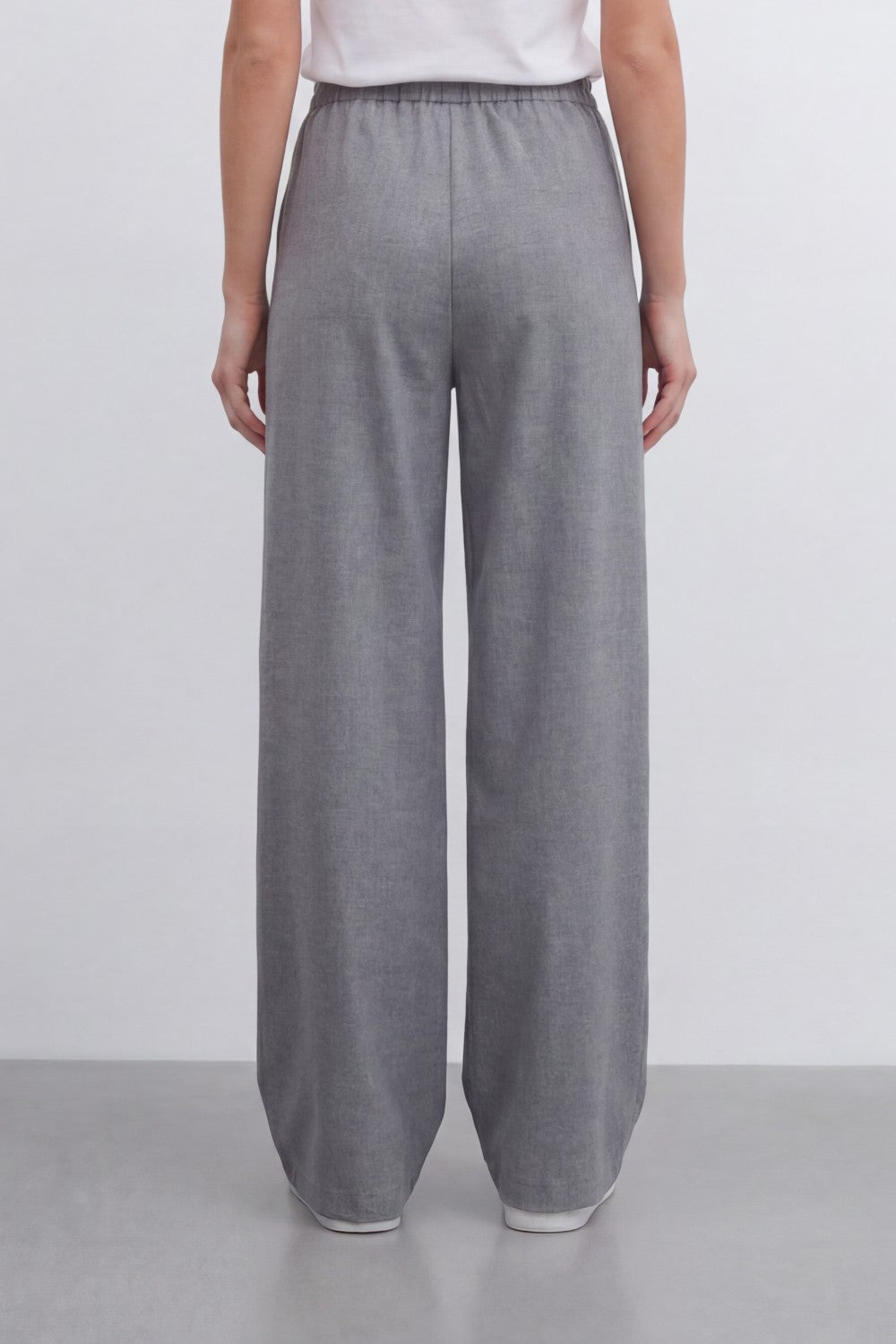 Women’s Tomato Store Breeze Drawcord Straight Pants With Linen Look Slub Texture Plain Washed Surface