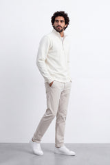 Men's Tomato Store Textured Knit Slim Fit Sweatshirt Quarter-Zip High Neck
