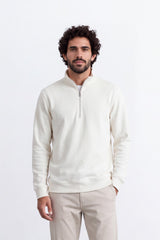 Men's Tomato Store Textured Knit Slim Fit Sweatshirt Quarter-Zip High Neck