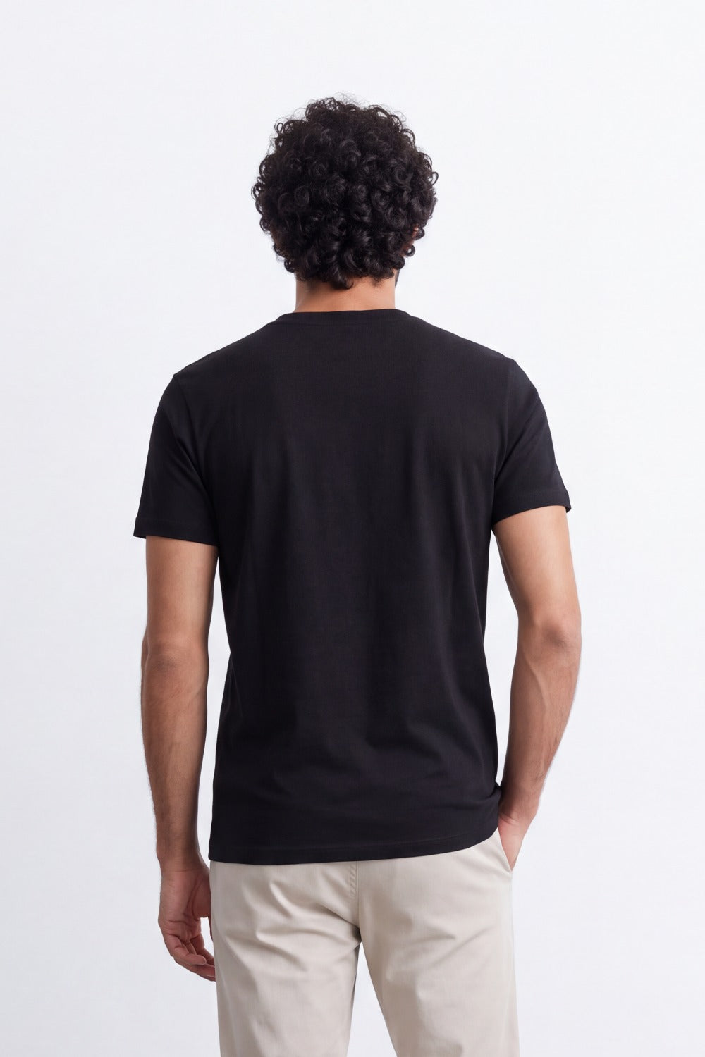 Men's Tomato Store Combed  T-Shirt Minimal Chest Emblem Clean Crew Neck Short Sleeve Slim Fit