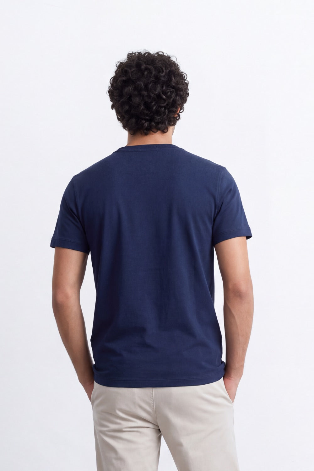 Men's Tomato Store Combed  T-Shirt Minimal Chest Emblem Clean Crew Neck Short Sleeve Slim Fit