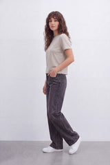 Women’s Tomato Store Clean T-Shirt Smooth Jersey Texture Plain Solid Surface Minimal Front Finish