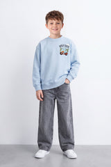 Boy's Tomato Store Oversize Sweatshirt Wild Days Adventure Back Graphic