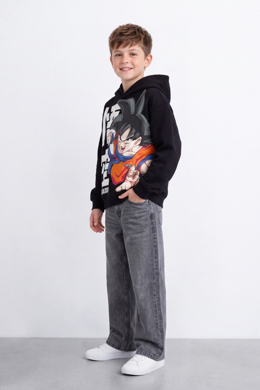 Boy's Tomato Store Sweatshirt Oversize Dragon Ball Front Graphic Hooded Design