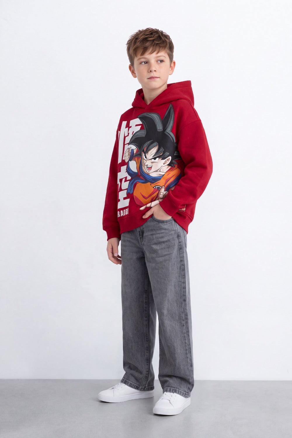 Boy's Tomato Store Sweatshirt Oversize Dragon Ball Front Graphic Hooded Design