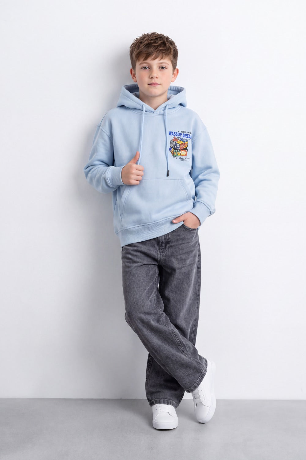 Boy's Tomato Store Sweatshirt Oversize Cartoon Collage Back Graphic Hooded Design