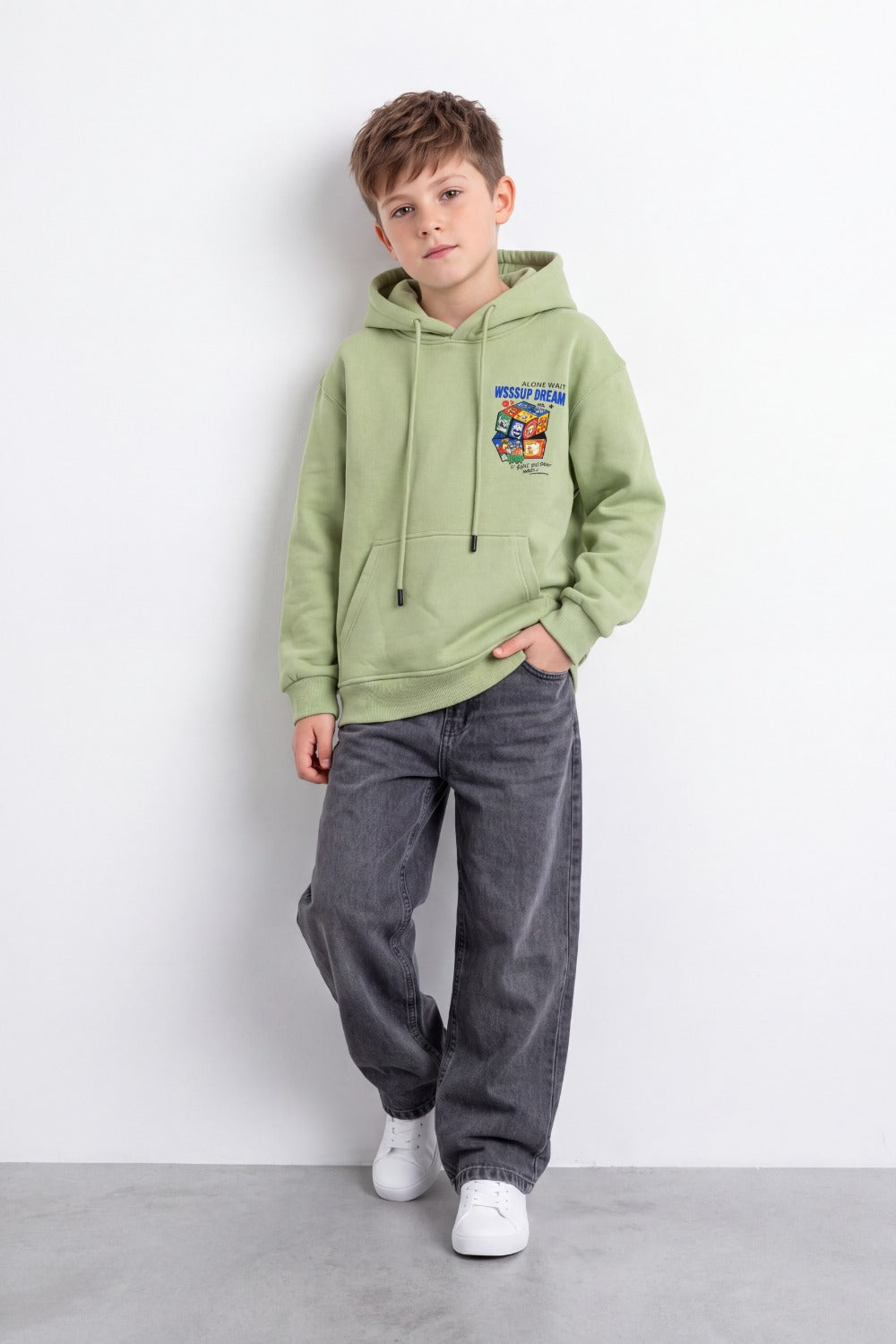 Boy's Tomato Store Sweatshirt Oversize Cartoon Collage Back Graphic Hooded Design