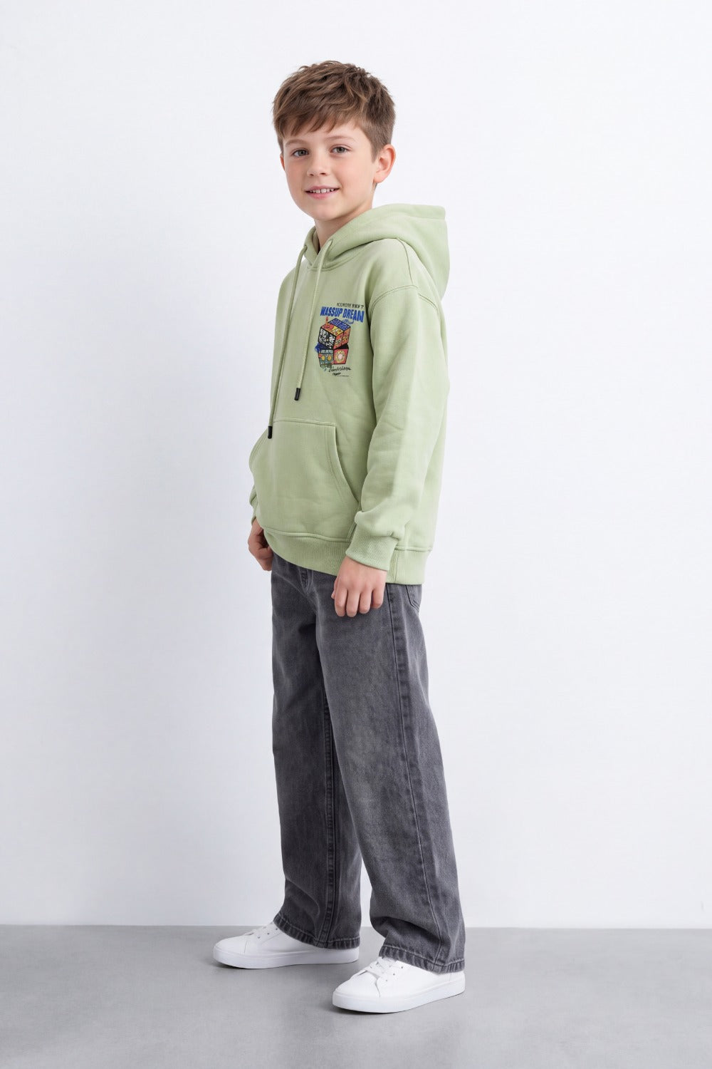 Boy's Tomato Store Sweatshirt Oversize Cartoon Collage Back Graphic Hooded Design
