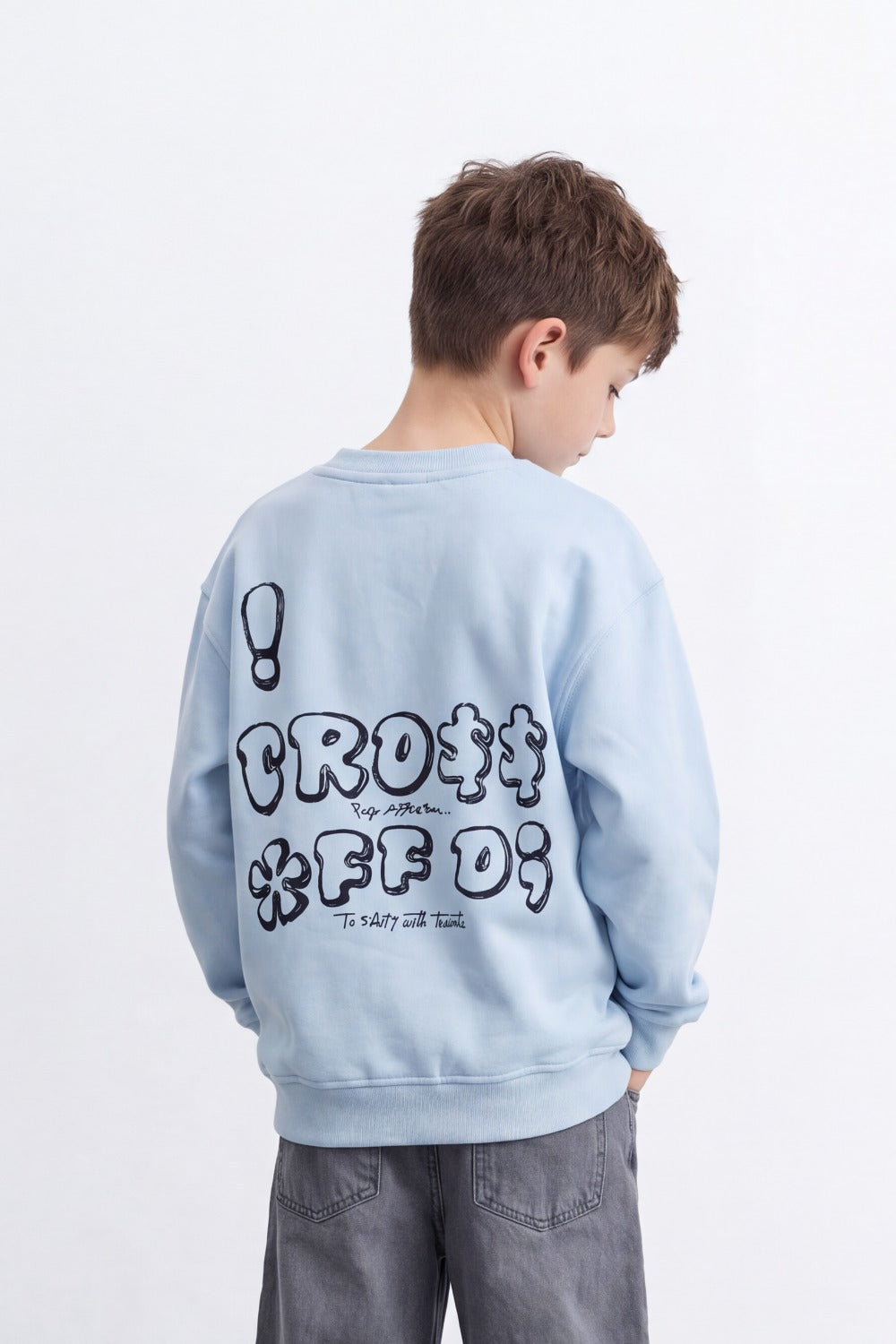 Boy's Tomato Store Oversize Melton Sweatshirt Looney Tunes Adventure Front Graphic