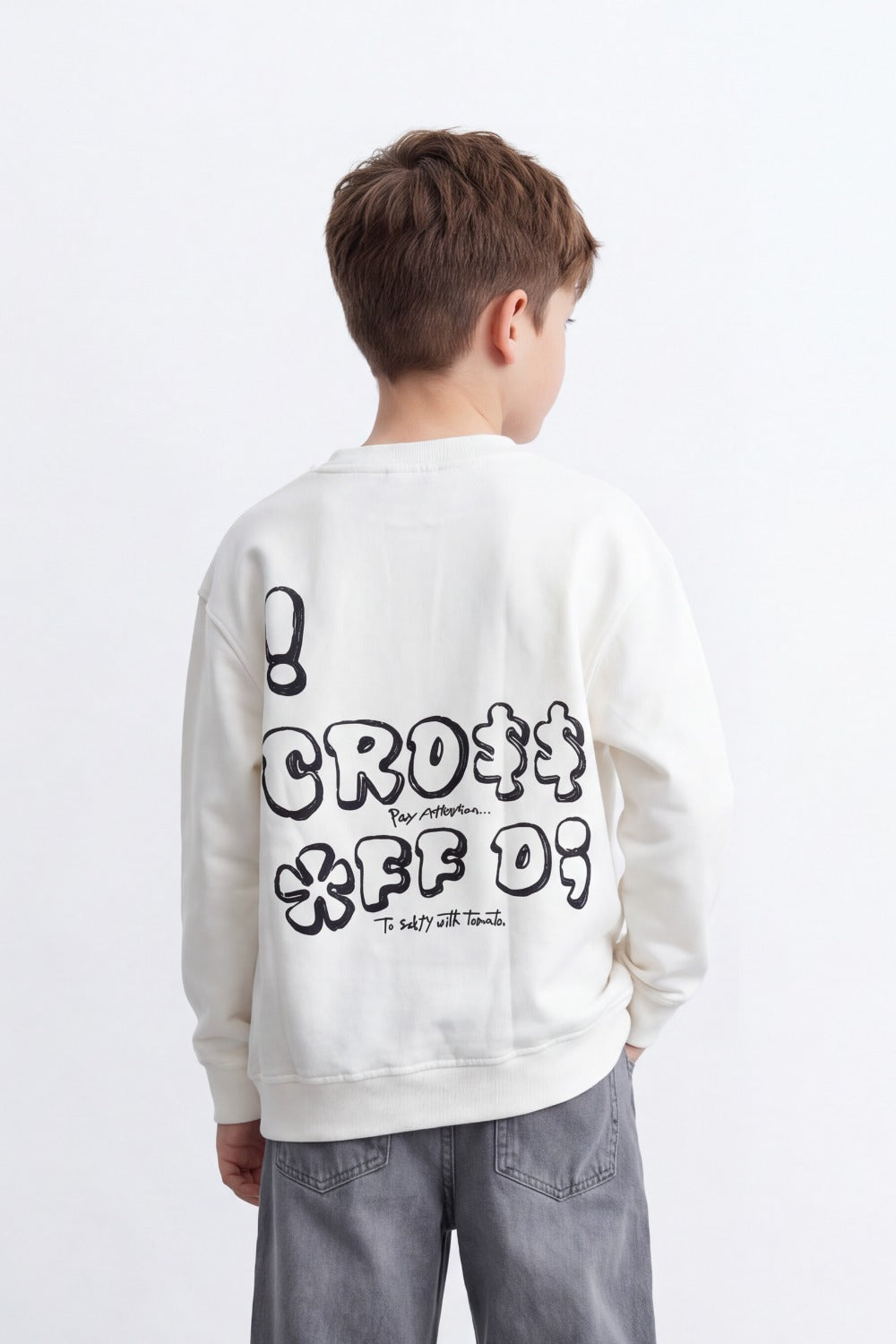 Boy's Tomato Store Oversize Melton Sweatshirt Looney Tunes Adventure Front Graphic