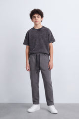 Men's Tomato Store Soft Twill Cargo Jogger Pants Patch Pocket Detail Elastic Drawstring Wide Leg