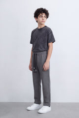 Men's Tomato Store Soft Twill Cargo Jogger Pants Patch Pocket Detail Elastic Drawstring Wide Leg