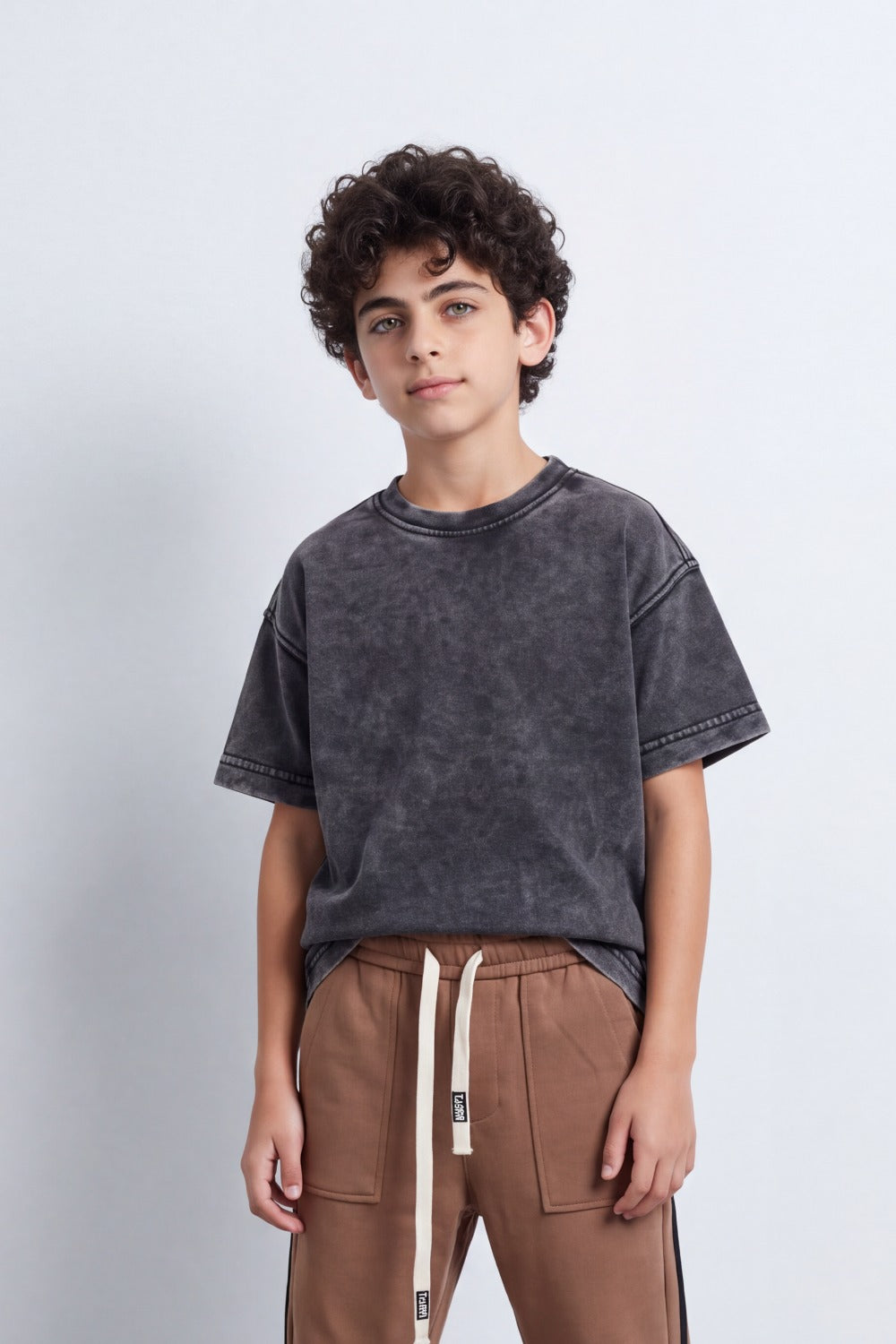 Men's Tomato Store Soft Twill Cargo Jogger Pants Patch Pocket Detail Elastic Drawstring Wide Leg