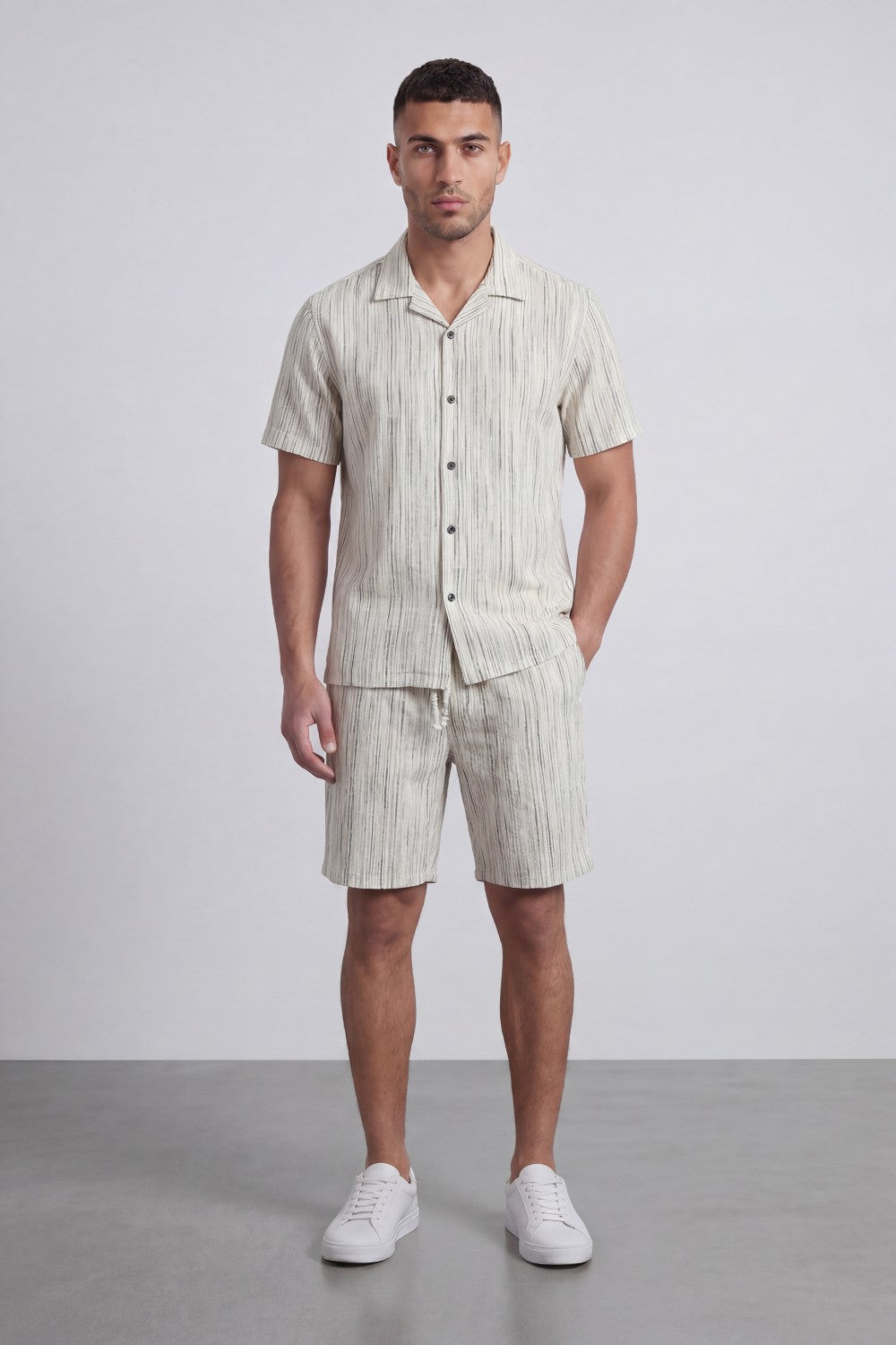 Men’s Tomato Store Crinkle Texture Resort Set With Camp Collar Regular Fit