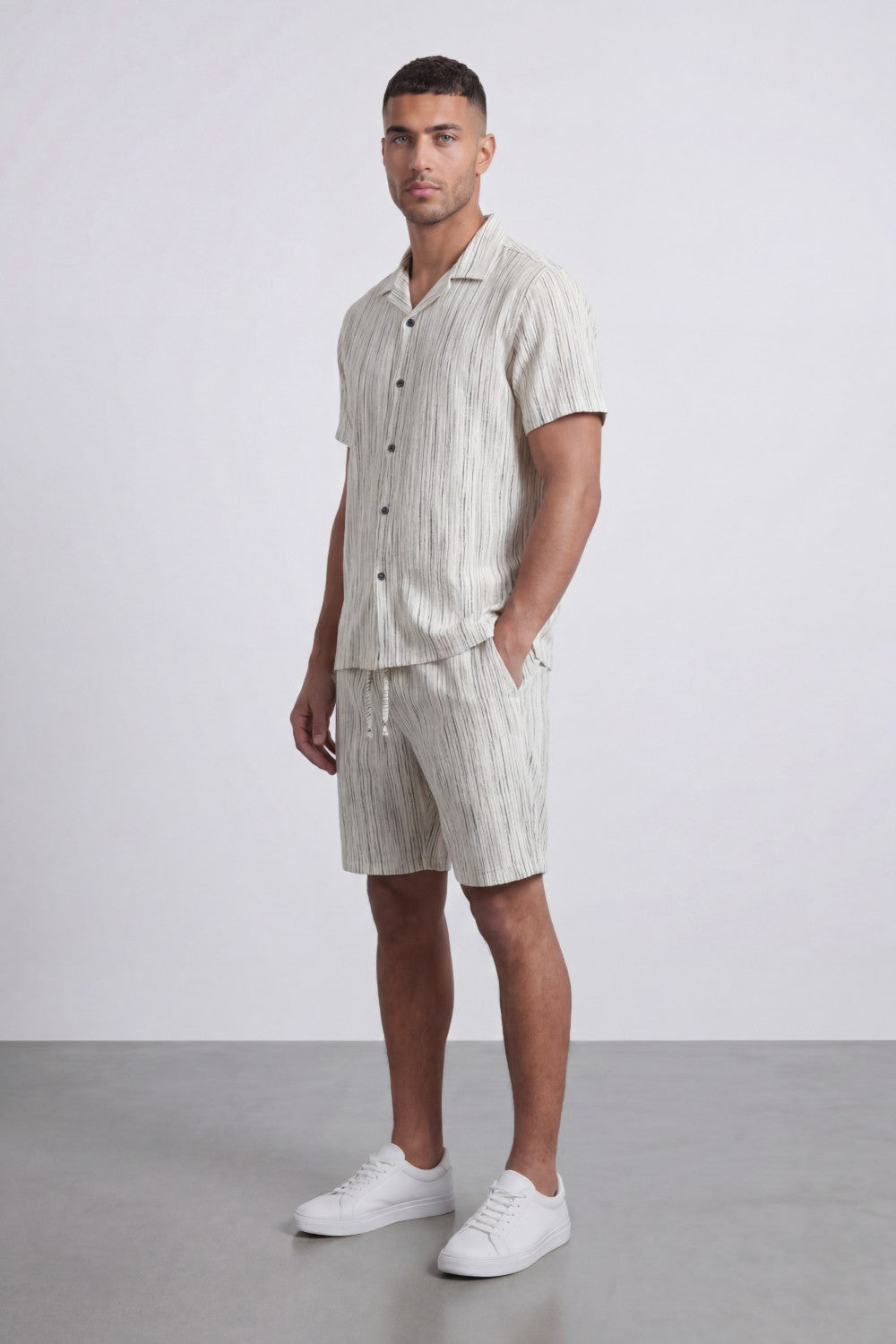 Men’s Tomato Store Crinkle Texture Resort Set With Camp Collar Regular Fit