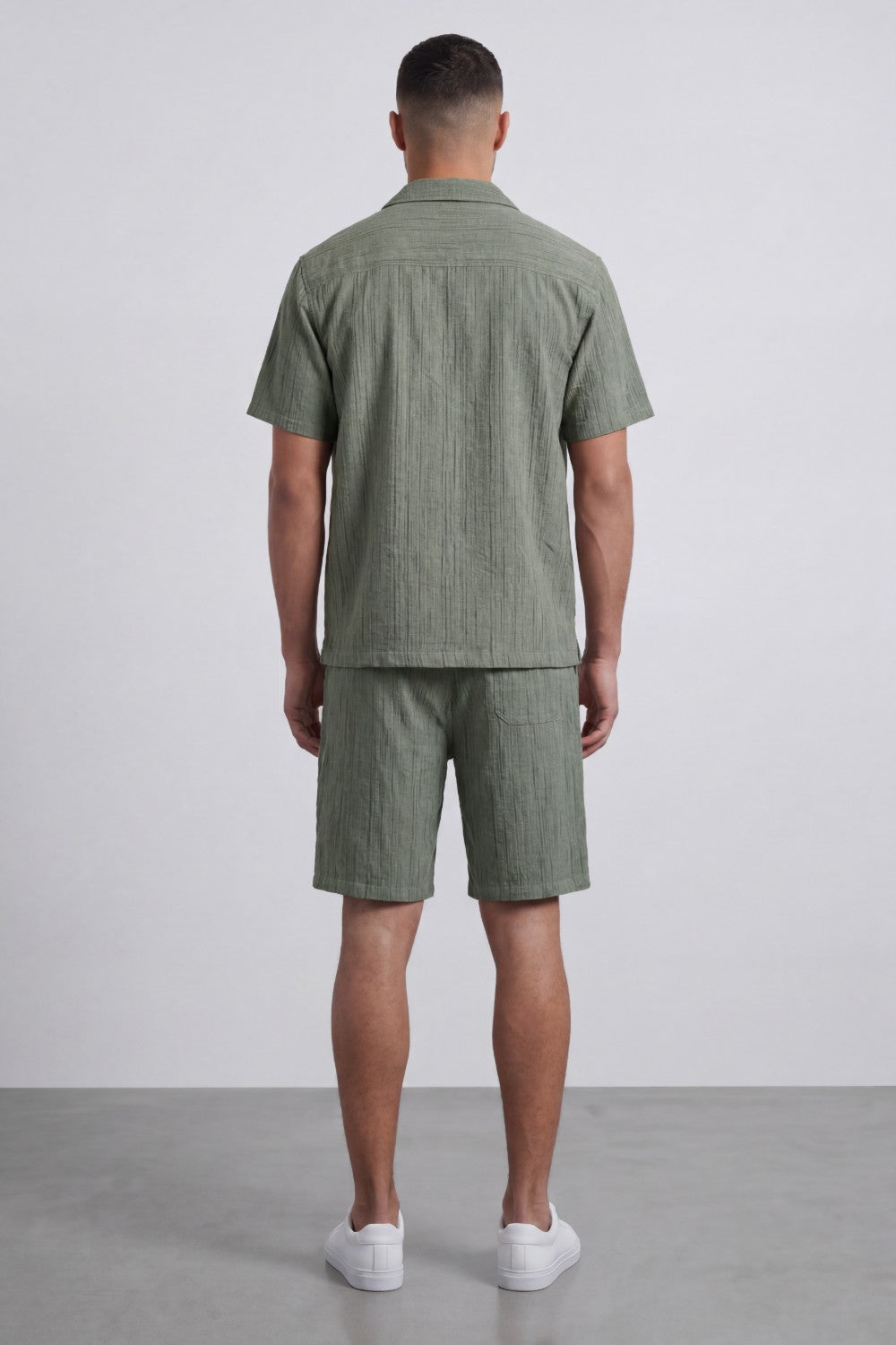 Men’s Tomato Store Crinkle Texture Resort Set With Camp Collar Regular Fit