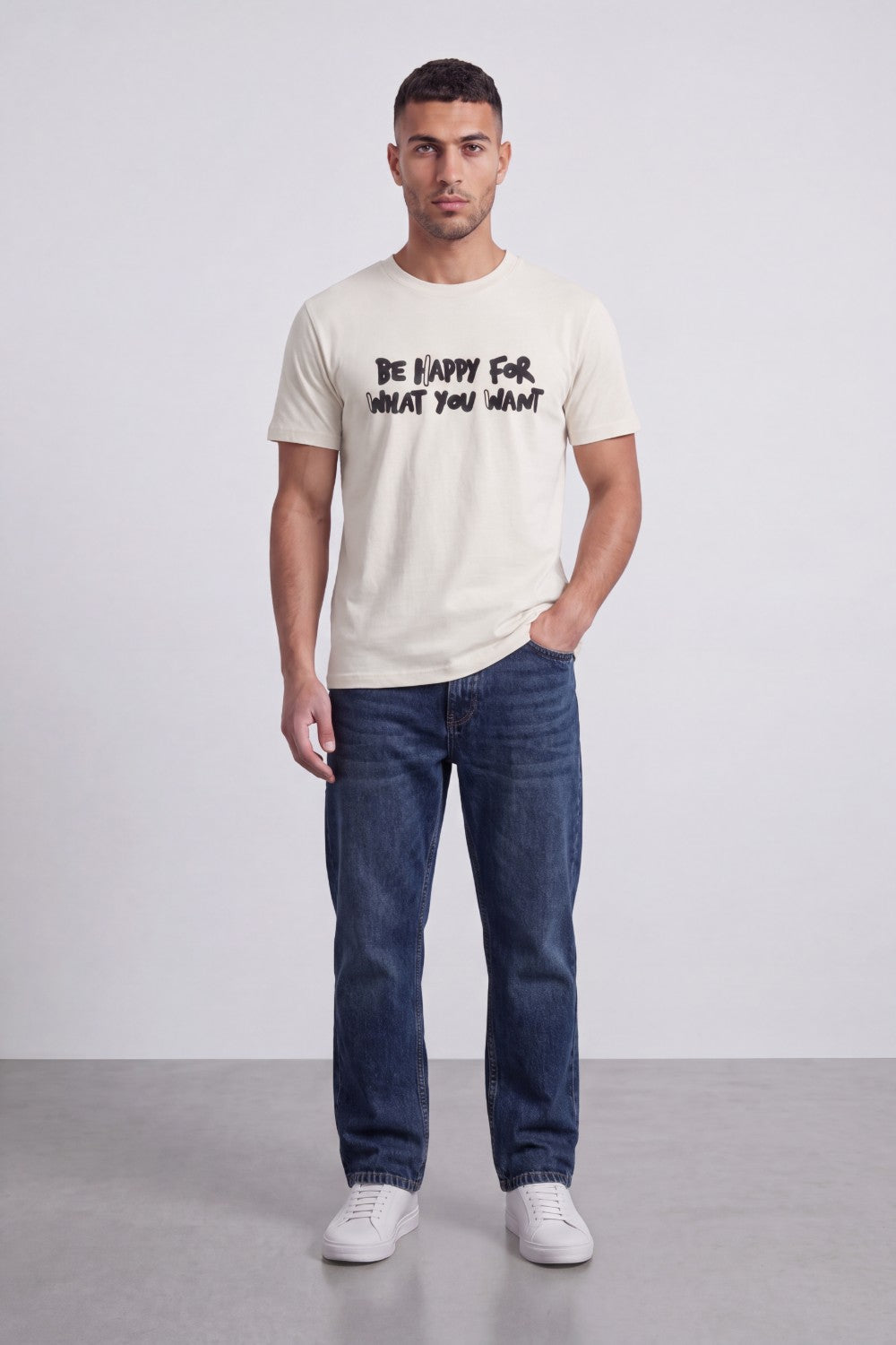 Men’s Tomato Store Positive Energy Graphic T-Shirt Crafted Crew Neck Front Chest Quote Back Print Relaxed Fit
