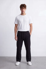 Men's Tomato Store Soft French Terry Track Sweatpants Tonal Logo Detail Wide Leg Melton