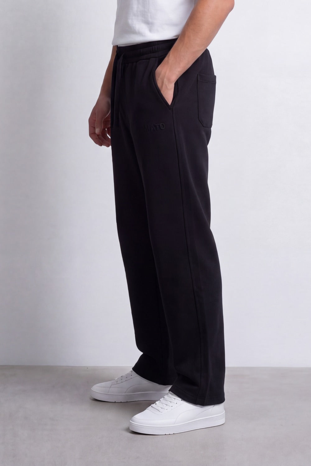 Men's Tomato Store Soft French Terry Track Sweatpants Tonal Logo Detail Wide Leg Melton