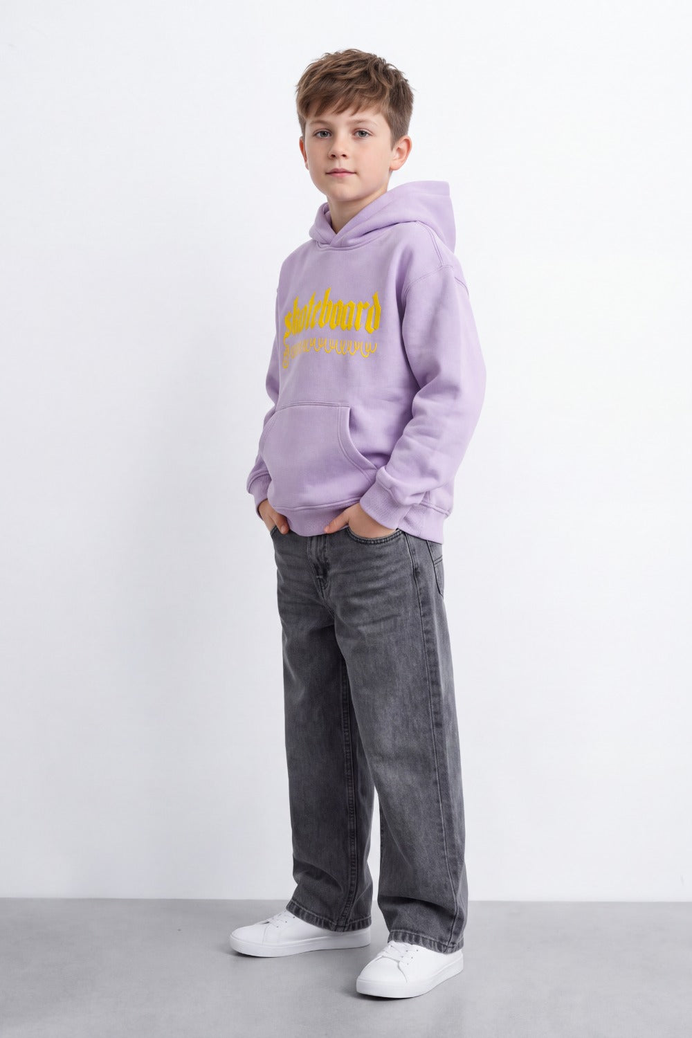 Boy's Tomato Store Sweatshirt Hooded Design Skate Duck Back Graphic Melton Over Size