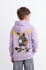 Boy's Tomato Store Sweatshirt Hooded Design Skate Duck Back Graphic Melton Over Size