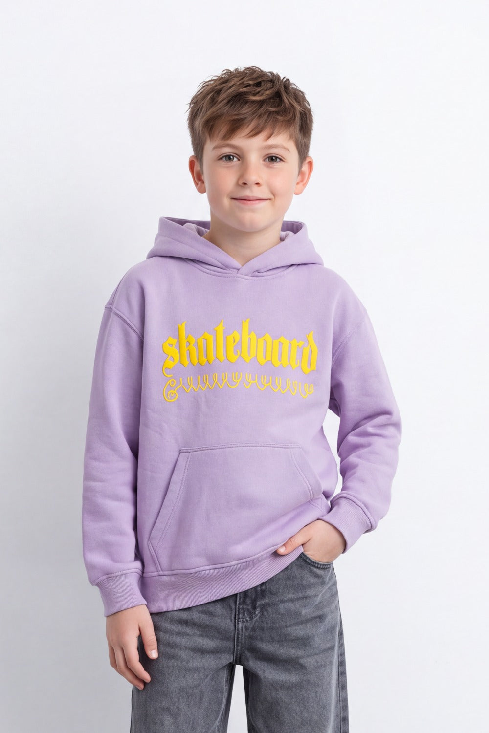 Boy's Tomato Store Sweatshirt Hooded Design Skate Duck Back Graphic Melton Over Size