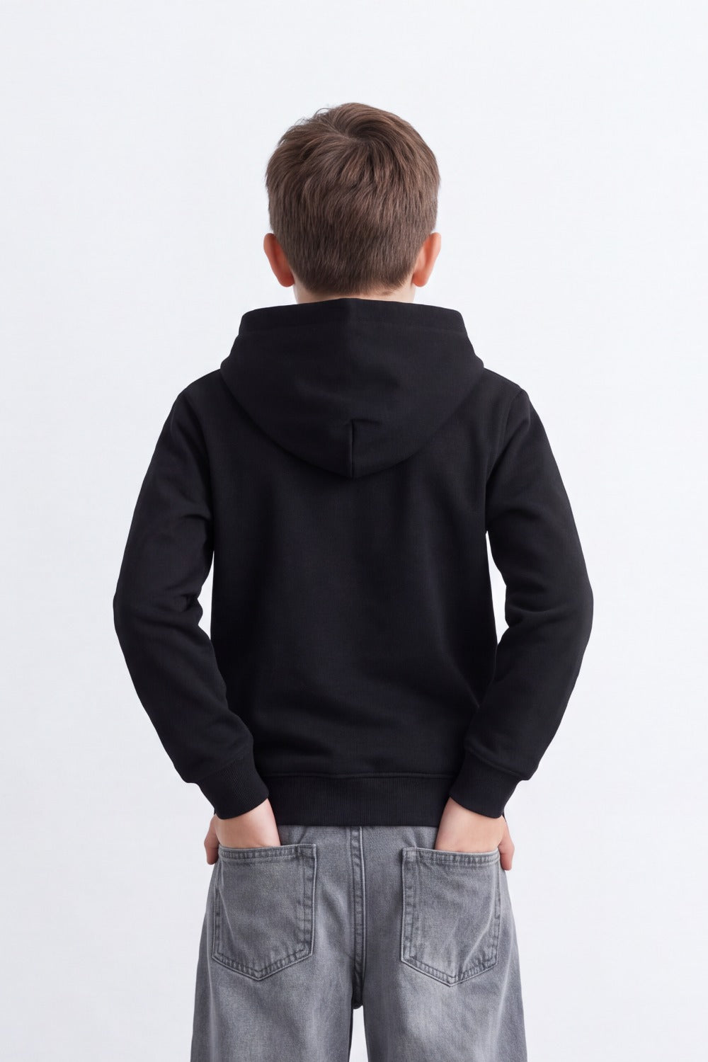 Boy's Tomato Store Sweatshirt Slim Fit Melton Hooded Design Six Seven Robot Front Graphic