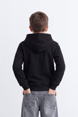 Boy's Tomato Store Sweatshirt Slim Fit Melton Hooded Design Six Seven Robot Front Graphic