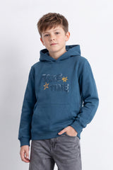 Boy's Tomato Store Sweatshirt Slim Fit Melton Hooded Design Great Things Take Time
