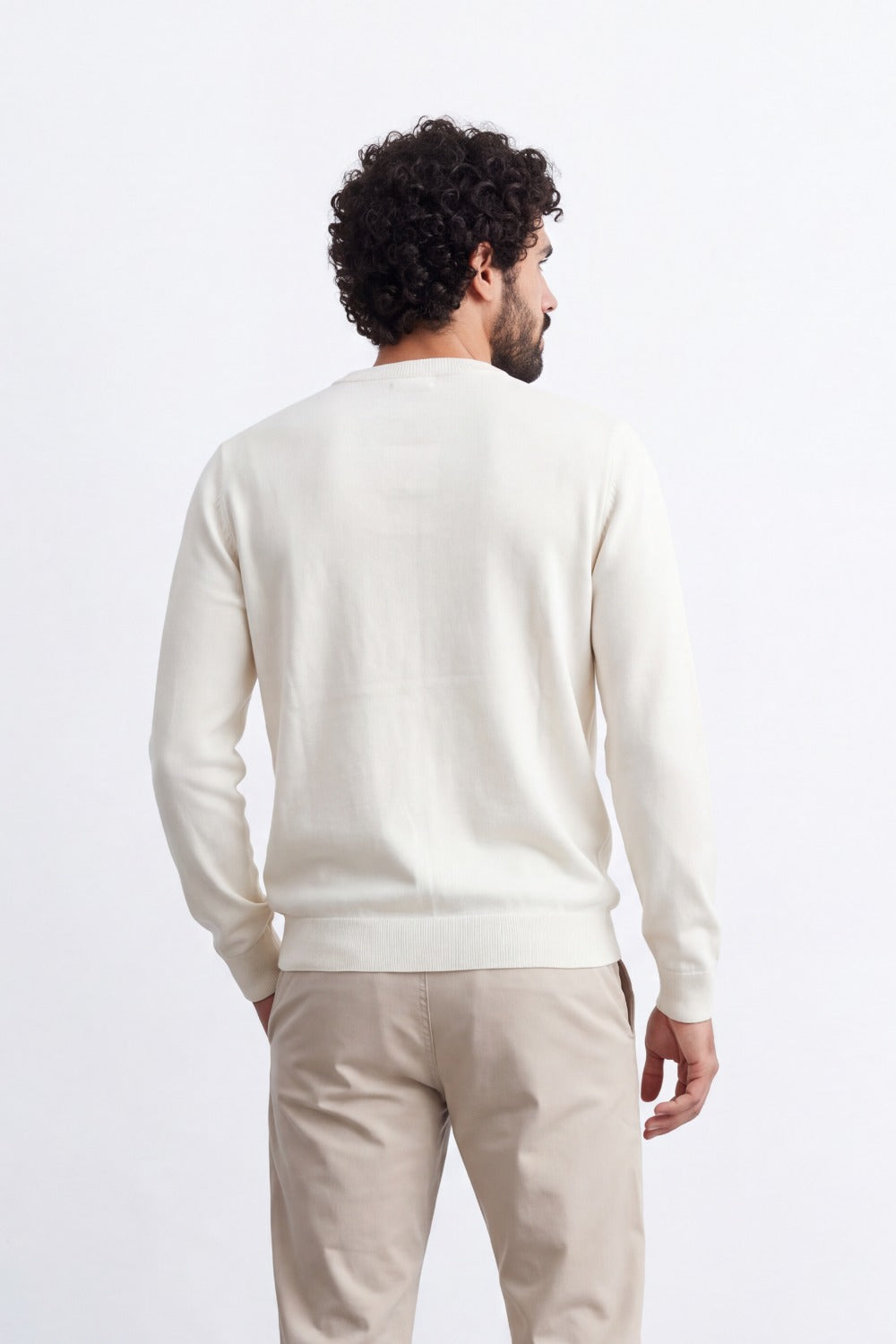 Men's Tomato Store Fine Knit V-Neck Sweater Soft Lightweight Texture Ribbed Cuffs