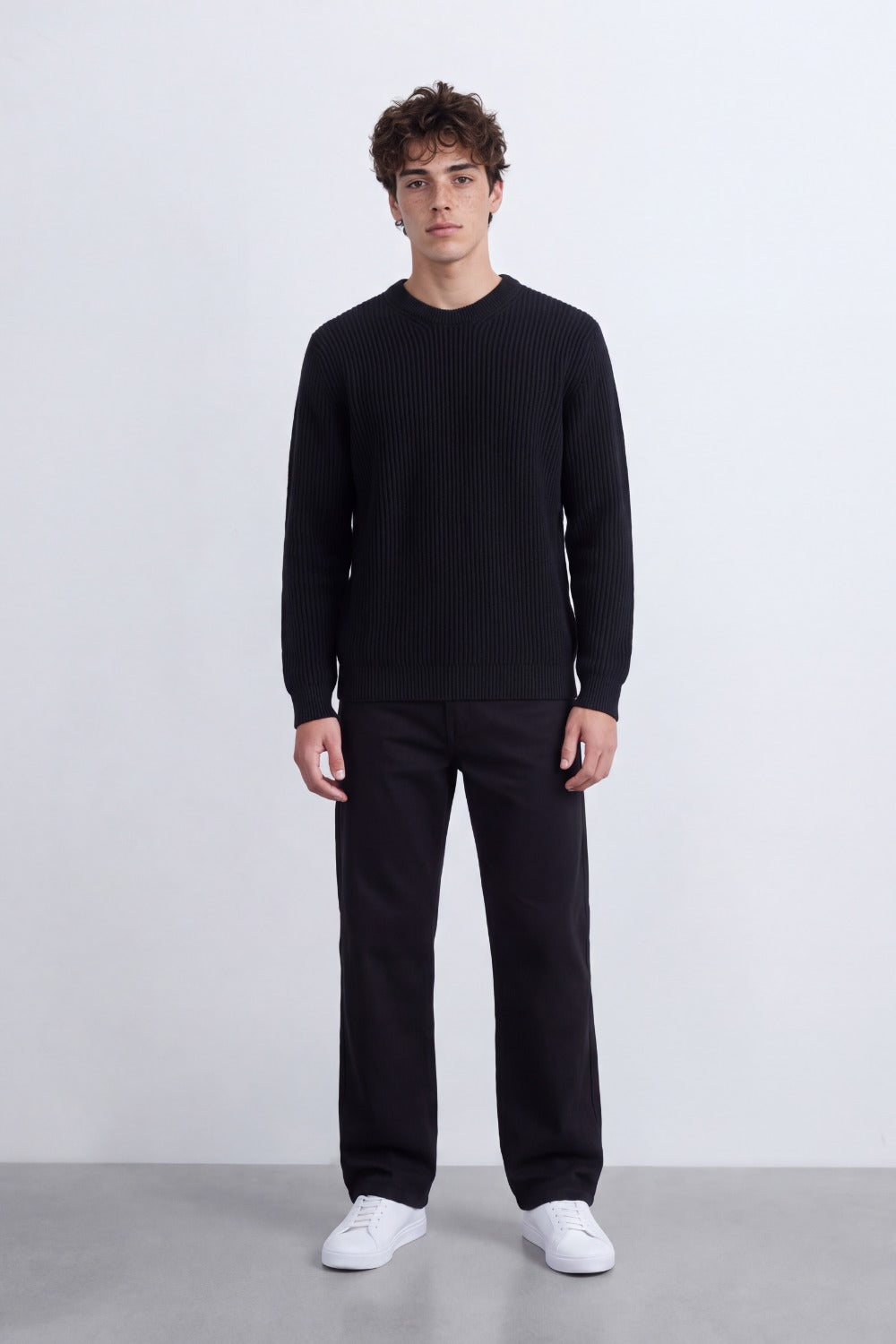 Men's Tomato Store Ribbed Knit Pullover V-Neck Clean Textured Finish