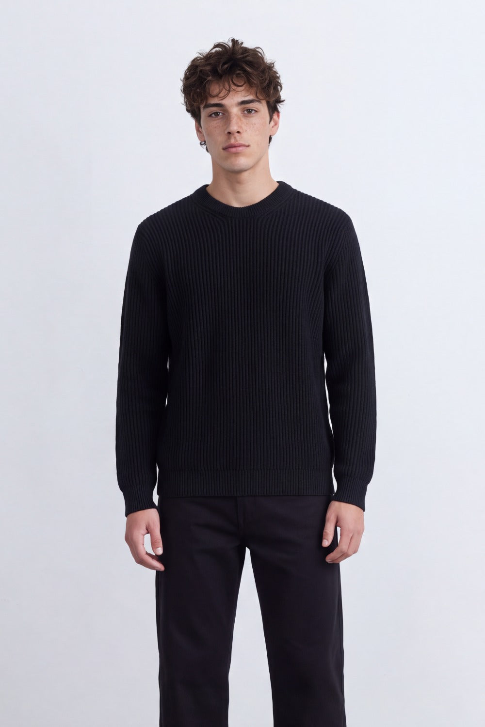 Men's Tomato Store Ribbed Knit Pullover V-Neck Clean Textured Finish