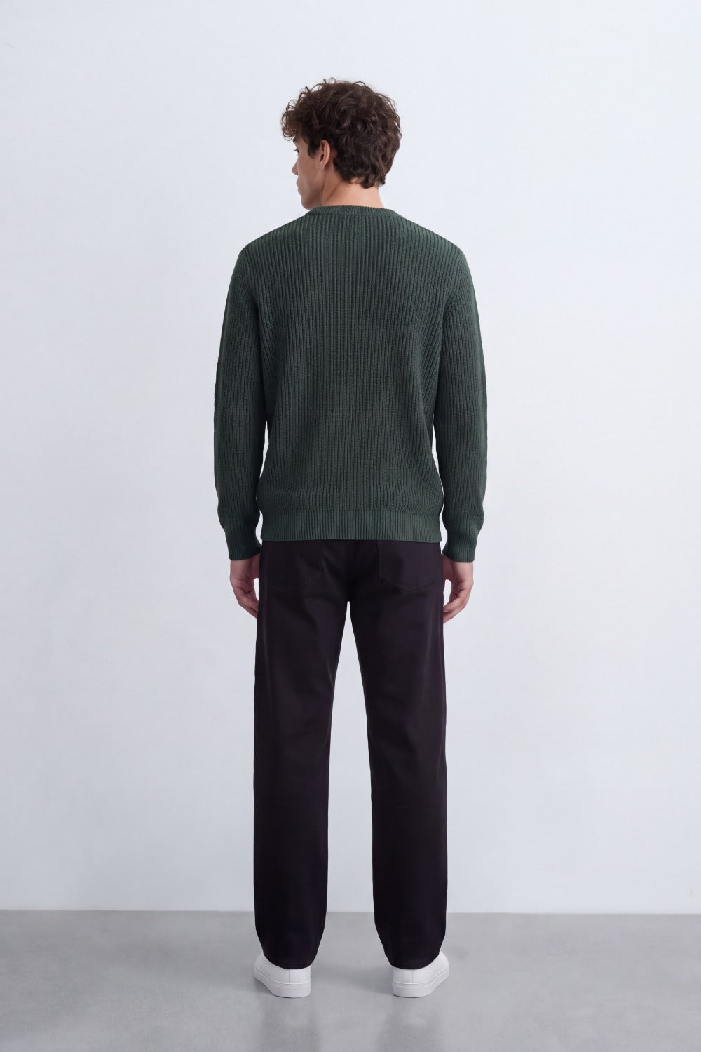 Men's Tomato Store Ribbed Knit Pullover V-Neck Clean Textured Finish